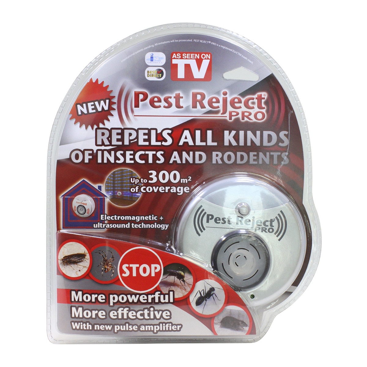 Pest Reject Pro, dispozitiv cu ultrasunete si unde electromagnetice, pentru indepartarea rozatoarelor si a insectelor daunatoare