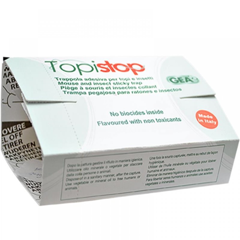Capcana adeziva pentru rozatoare mici Topi Stop, din carton cu atractant