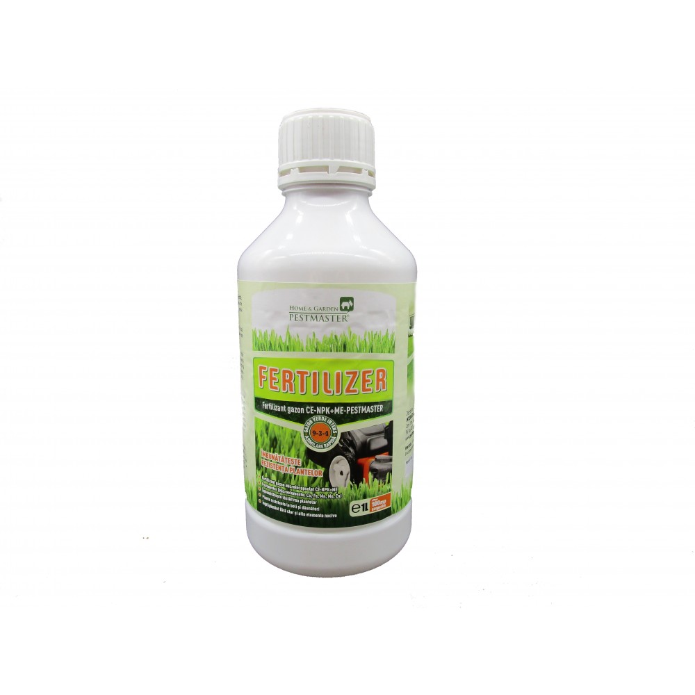 Fertilizant gazon lichid (9-3-4) CE-NPK+ME, FERTILIZER-PESTMASTER, 1l, acoperire 100mp