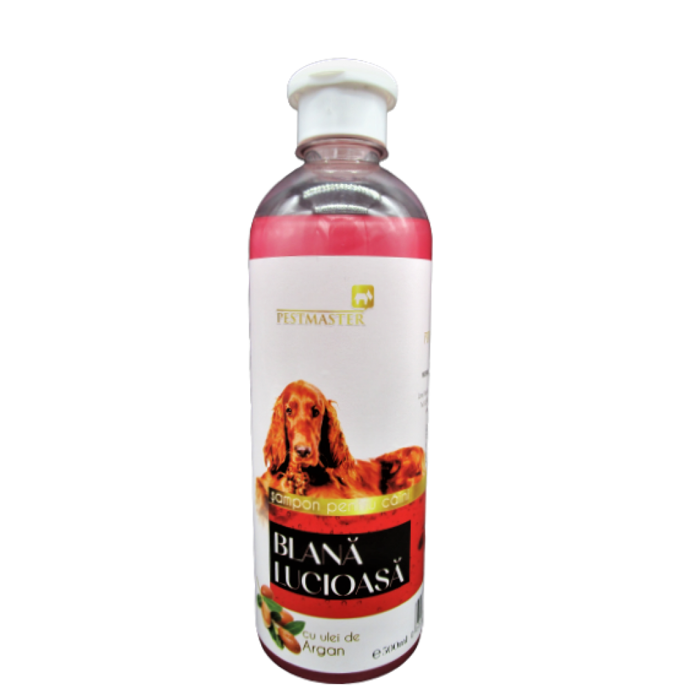 Pestmaster, sampon pentru caini, adecvat pentru blana lucioasa, cu ulei de argan, 500 ml.