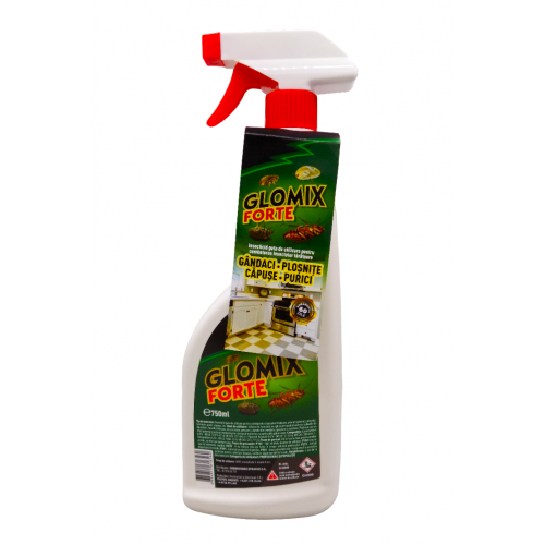Insecticid gata de utilizare pentru gandaci, plosnite, capuse si purici, Glomix Forte, 750 ml