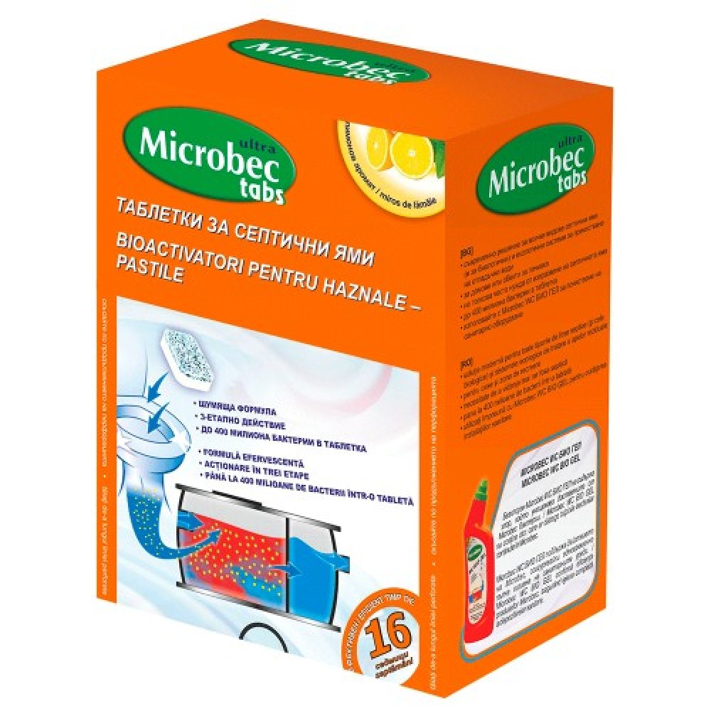 Tratament fose septice, bioactivatori pentru haznale, pastile 16x20gr. Microbec Bros (391)