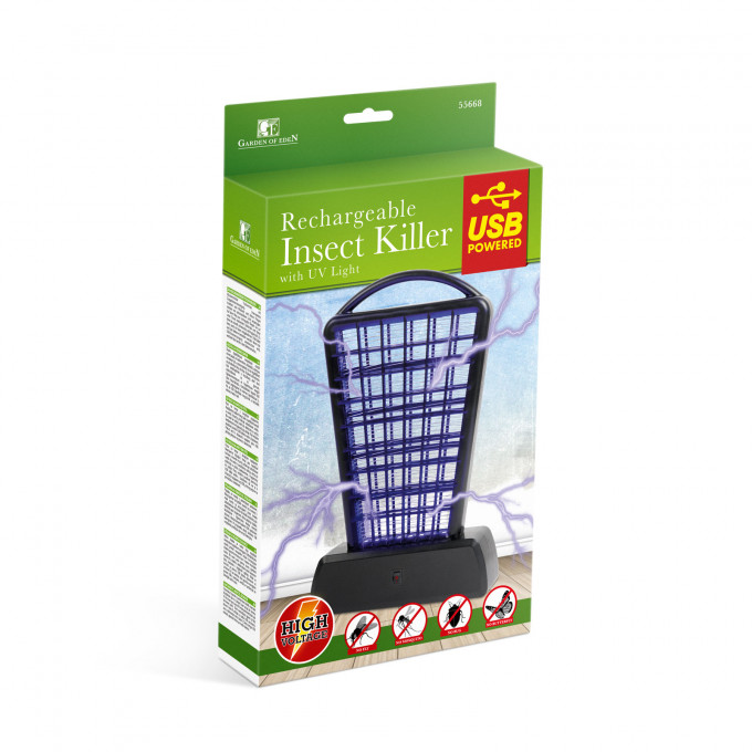 Aparat cu lumina UV, cu baterie si USB, pentru combaterea insectelor 55668